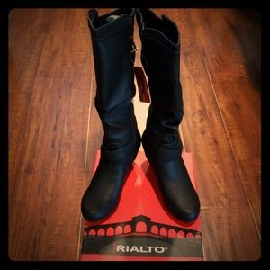 Rialto, Crystal Wide-Calf Block-Heel size 6.5